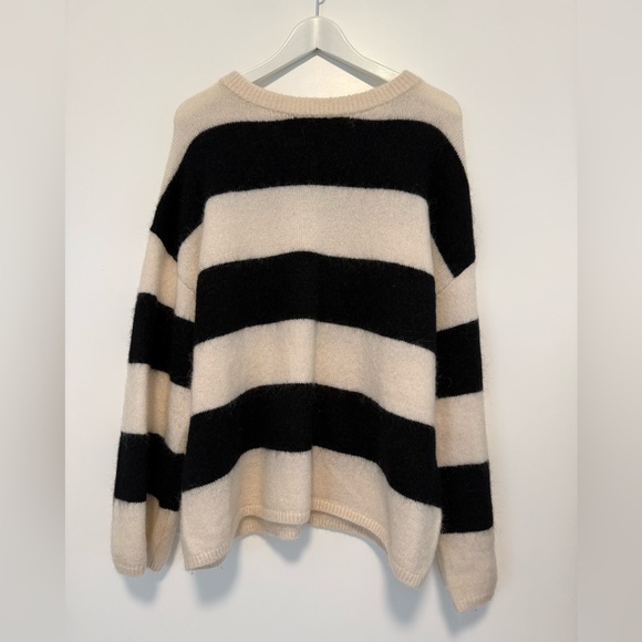 H&M Sweaters - H&M Black and Cream Striped Sweater